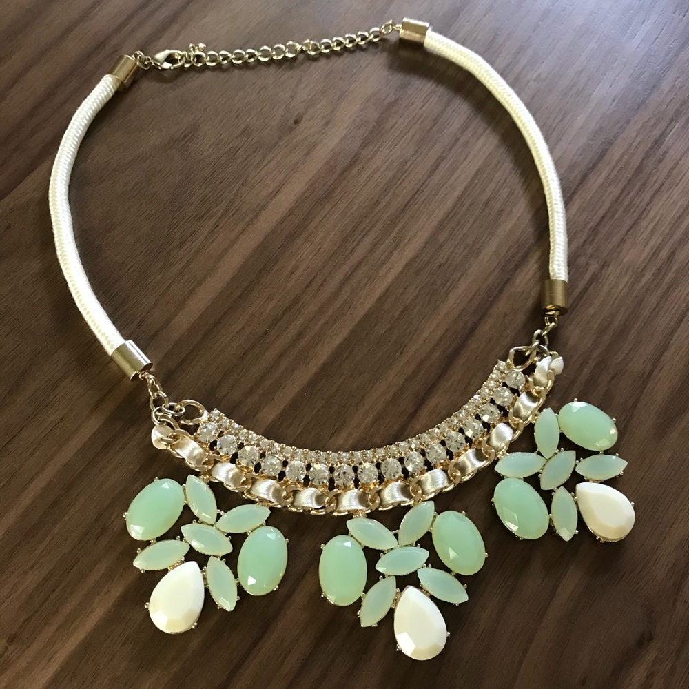 Mint Green Jadeite Statement Necklace